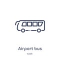 Linear airport bus icon from Airport terminal outline collection. Thin line airport bus vector isolated on white background.