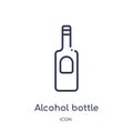 Linear alcohol bottle icon from Desert outline collection. Thin line alcohol bottle vector isolated on white background. alcohol