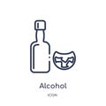 Linear alcohol icon from Drinks outline collection. Thin line alcohol vector isolated on white background. alcohol trendy