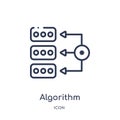 Linear algorithm icon from Artifical intelligence outline collection. Thin line algorithm vector isolated on white background.