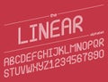 Linear alphabet. Set of 36 elements