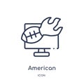 Linear american football annotation icon from American football outline collection. Thin line american football annotation vector