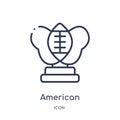 Linear american football cup icon from American football outline collection. Thin line american football cup vector isolated on