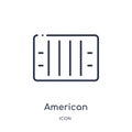 Linear american football field top view icon from American football outline collection. Thin line american football field top view