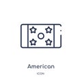 Linear american football game ticket icon from American football outline collection. Thin line american football game ticket