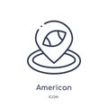 Linear american football placeholder icon from American football outline collection. Thin line american football placeholder