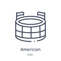 Linear american football stadium icon from American football outline collection. Thin line american football stadium vector