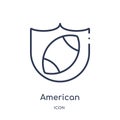 Linear american football team emblem icon from American football outline collection. Thin line american football team emblem