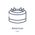 Linear american football tee icon from American football outline collection. Thin line american football tee vector isolated on