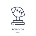 Linear american football trophey icon from American football outline collection. Thin line american football trophey vector