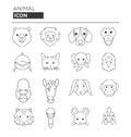 16 Linear animal icon pack