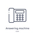 Linear answering machine icon from Electronic devices outline collection. Thin line answering machine vector isolated on white Royalty Free Stock Photo