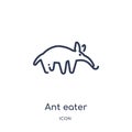 Linear ant eater icon from Animals outline collection. Thin line ant eater icon isolated on white background. ant eater trendy