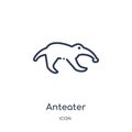 Linear anteater icon from Animals outline collection. Thin line anteater icon isolated on white background. anteater trendy