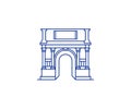 Linear Arch of Titus, Rome, Italy icon design. Triumphal arch tourist architecture vector design