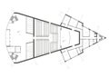 Linear architectural sketch  plan of concert hall Royalty Free Stock Photo