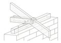 Linear architectural sketch roof construction