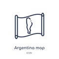 Linear argentina map icon from Countrymaps outline collection. Thin line argentina map vector isolated on white background. Royalty Free Stock Photo