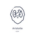 Linear aristotle icon from Greece outline collection. Thin line aristotle icon isolated on white background. aristotle trendy