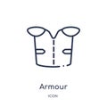 Linear armour icon from Hockey outline collection. Thin line armour icon isolated on white background. armour trendy illustration