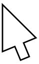 Linear arrow cursor. Click pointer in black line style