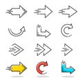 Linear arrow icons Royalty Free Stock Photo