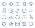 Linear Arrow icons. Download, Synchronize. Vector Royalty Free Stock Photo