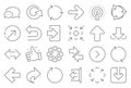 Linear Arrow icons. Download, Synchronize. Vector Royalty Free Stock Photo