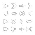 Linear arrow icons. Royalty Free Stock Photo