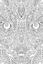 Linear art for coloring book with wild wolf eyes Royalty Free Stock Photo