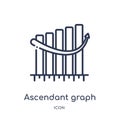 Linear ascendant graph icon from Business outline collection. Thin line ascendant graph icon isolated on white background.