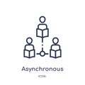 Linear asynchronous learning icon from Elearning and education outline collection. Thin line asynchronous learning vector isolated