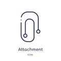 Linear attachment icon from Education outline collection. Thin line attachment vector isolated on white background. attachment Royalty Free Stock Photo