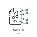 Linear audio file icon from Future technology outline collection. Thin line audio file icon isolated on white background. audio