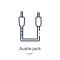 Linear audio jack icon from Electrian connections outline collection. Thin line audio jack vector isolated on white background. Royalty Free Stock Photo