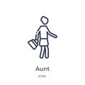 Linear aunt icon from Family relations outline collection. Thin line aunt vector isolated on white background. aunt trendy