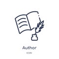 Linear author icon from Cinema outline collection. Thin line author vector isolated on white background. author trendy