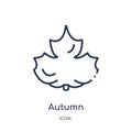 Linear autumn icon from Education outline collection. Thin line autumn vector isolated on white background. autumn trendy