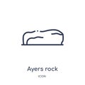 Linear ayers rock icon from Buildings outline collection. Thin line ayers rock vector isolated on white background. ayers rock