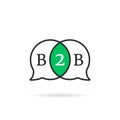 Linear b2b speech bubble icon Royalty Free Stock Photo