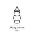 Linear baby bottle icon from Kid and baby outline collection. Thin line baby bottle icon isolated on white background. baby bottle