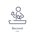 Linear baccarat icon from Activity and hobbies outline collection. Thin line baccarat vector isolated on white background.
