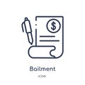 Linear bailment icon from Business outline collection. Thin line bailment icon isolated on white background. bailment trendy Royalty Free Stock Photo