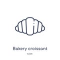 Linear bakery croissant icon from Bistro and restaurant outline collection. Thin line bakery croissant vector isolated on white