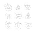 Linear bakery and dessert labels with lettering