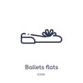 Linear ballets flats icon from Clothes outline collection. Thin line ballets flats vector isolated on white background. ballets