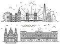 Linear banner of London city.