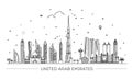 Linear banner of United Arab Emirates. Vector illustration Royalty Free Stock Photo