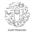 Banners for sleep problems Royalty Free Stock Photo