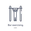 Linear bar exercising icon from Gym and fitness outline collection. Thin line bar exercising icon isolated on white background.